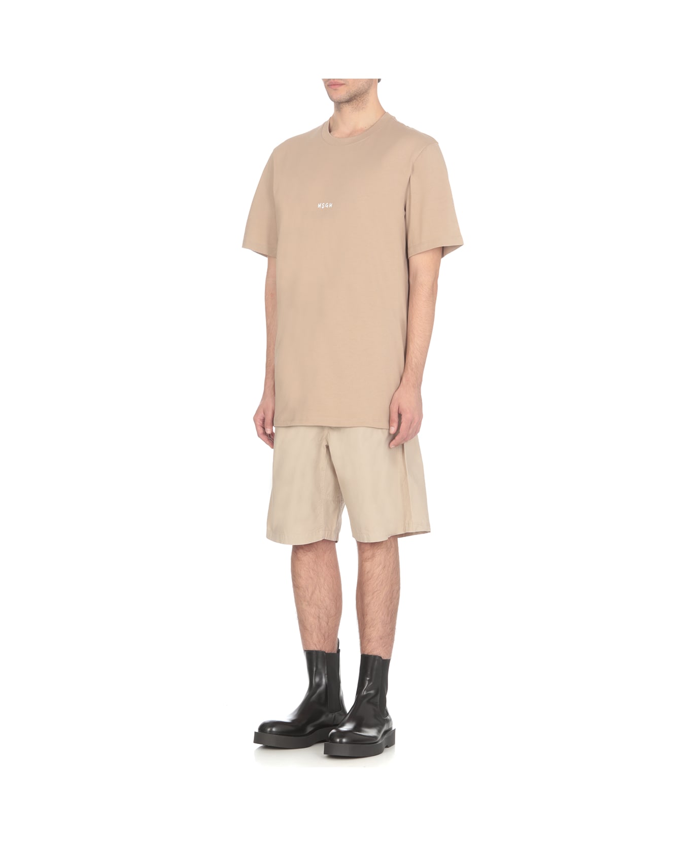 MSGM T-shirt With Logo - Beige