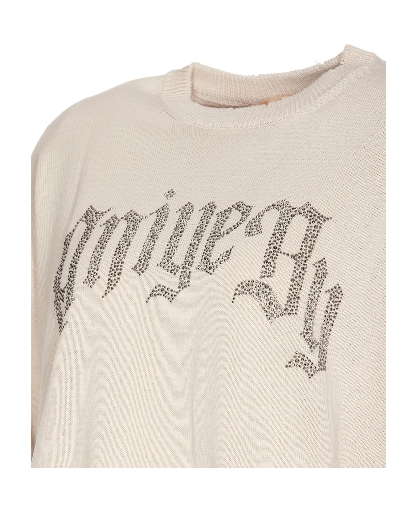 aniye by Logo Sweater - White フリース