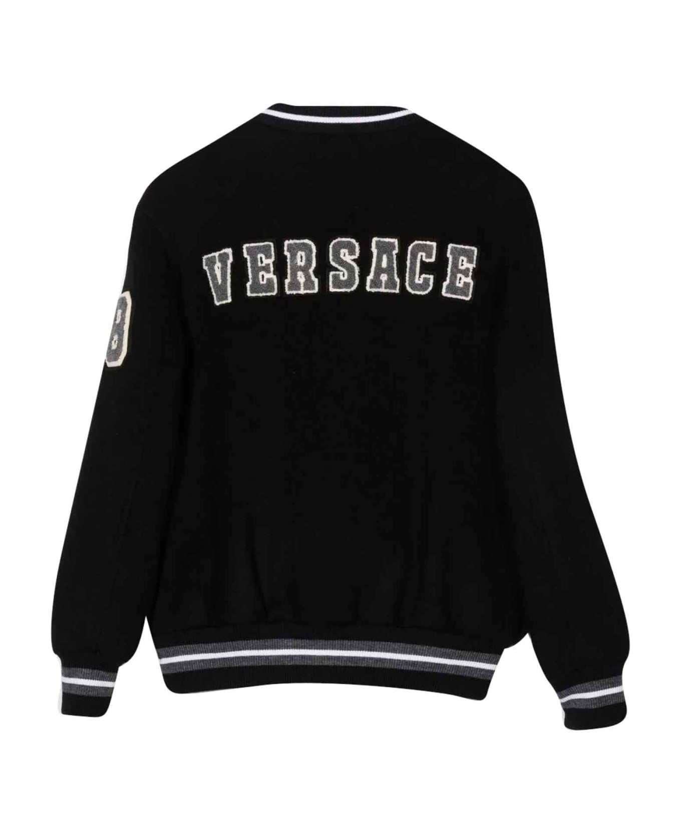 Versace Black Bomber Jacket Unisex Kids - Nero/grigio