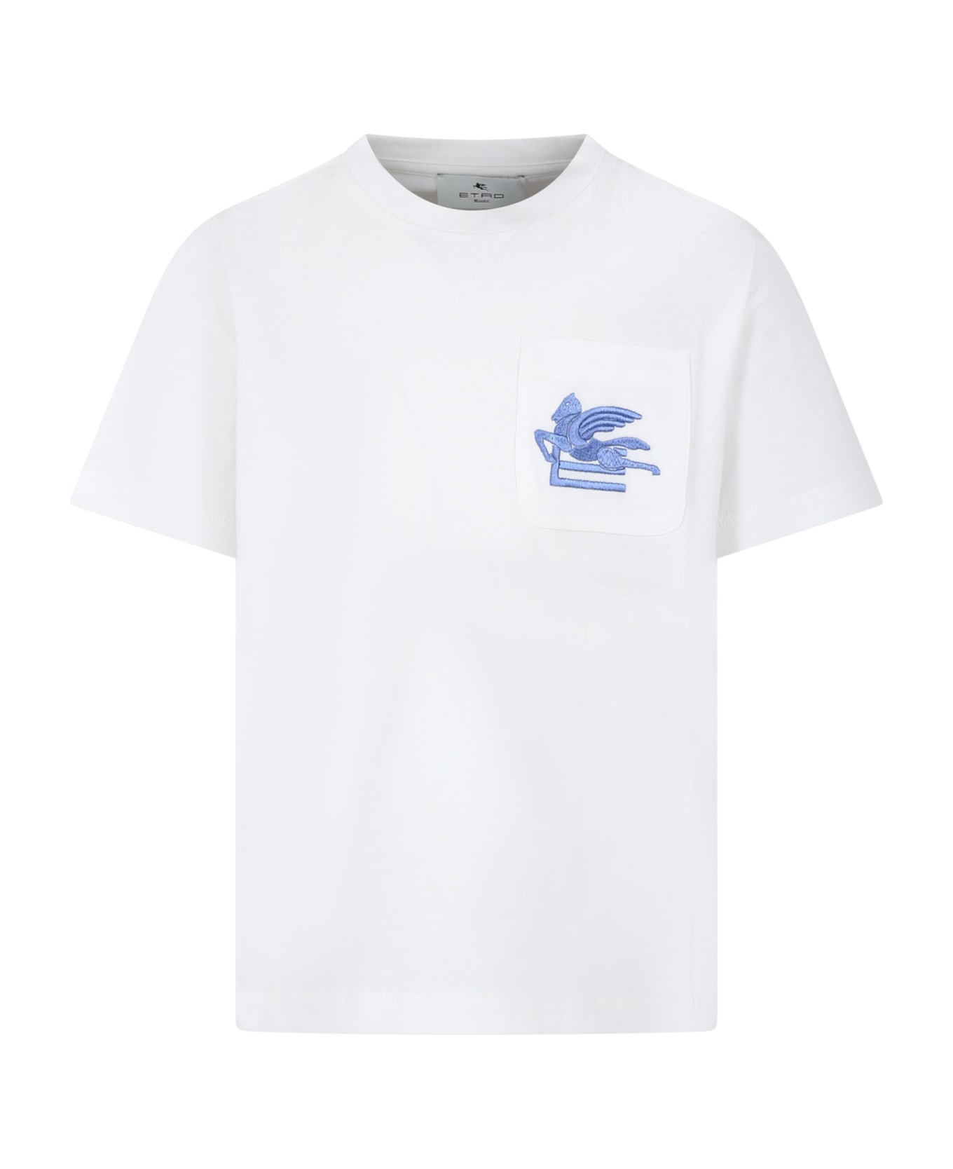Etro White T-shirt For Kids With Iconic Pegasus - Az