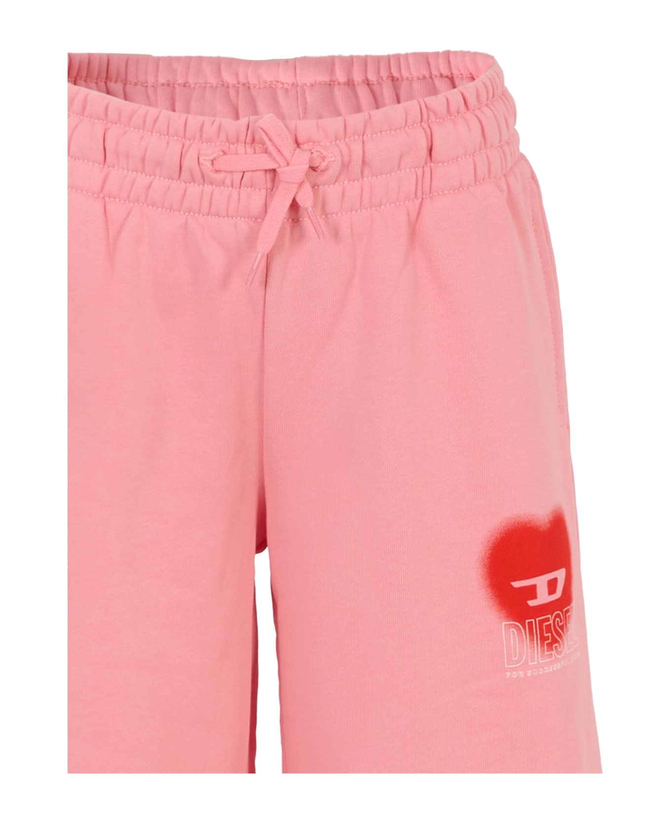 Diesel Pink Trousers For Girl With Heart - Pink