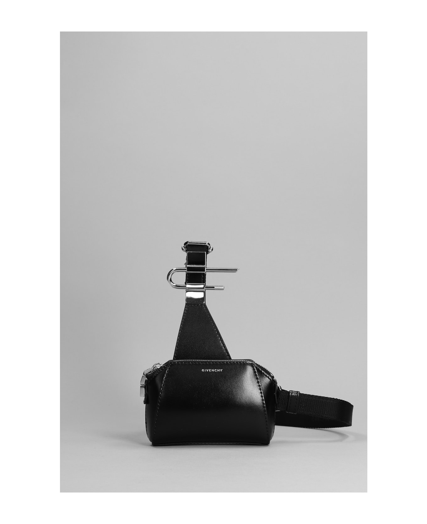 Givenchy Mini Antigona U Cr Waist Bag In Black Leather - black