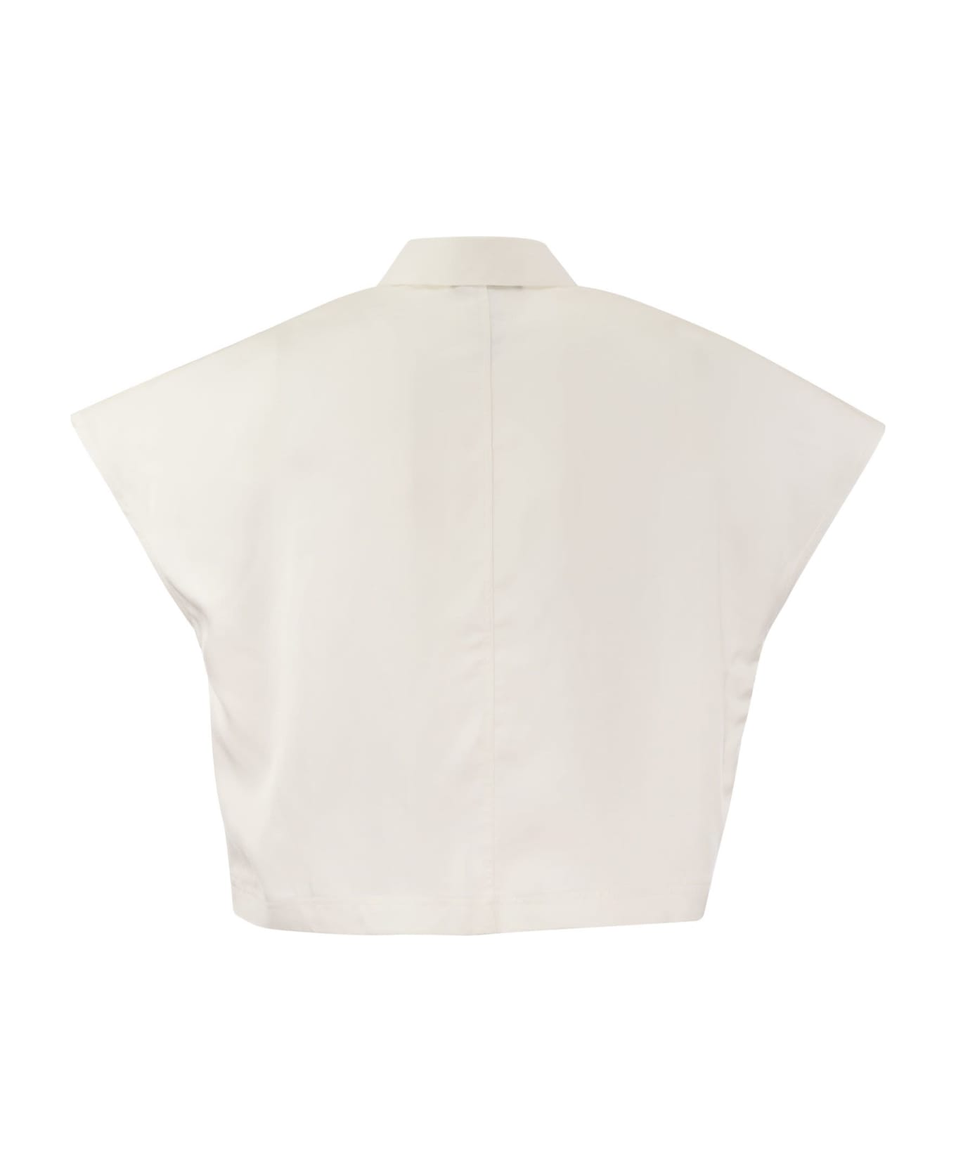 Fabiana Filippi Cotton Cropped Polo Shirt - White ポロシャツ