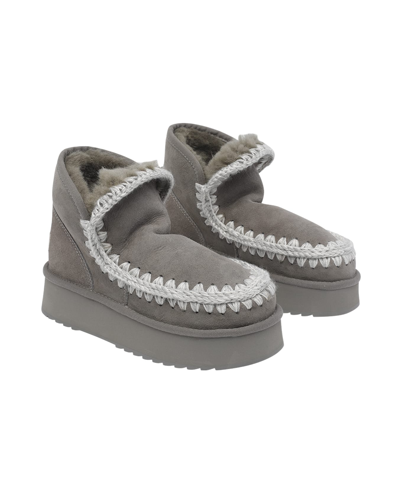 Mou Mini Eskimo Platform Booties - Grey