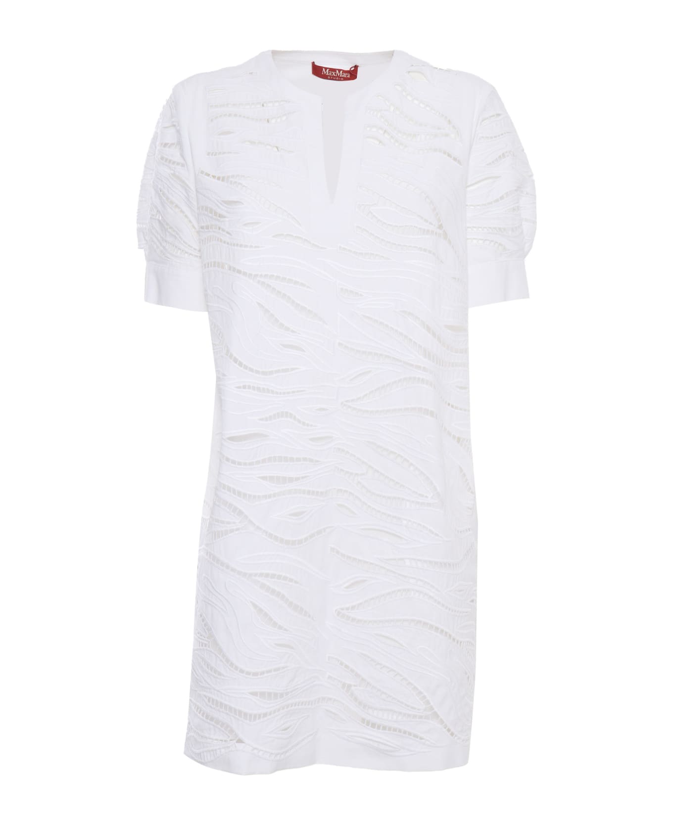 Max Mara Studio White Mirca Dress - WHITE ニットウェア