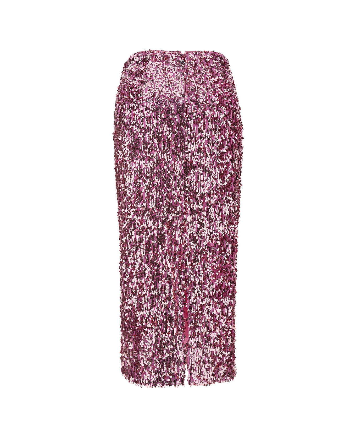 Rotate by Birger Christensen Pink Pencil Skirt With All-over Sequins Embellishment In Tech Fabric Woman - Pink
