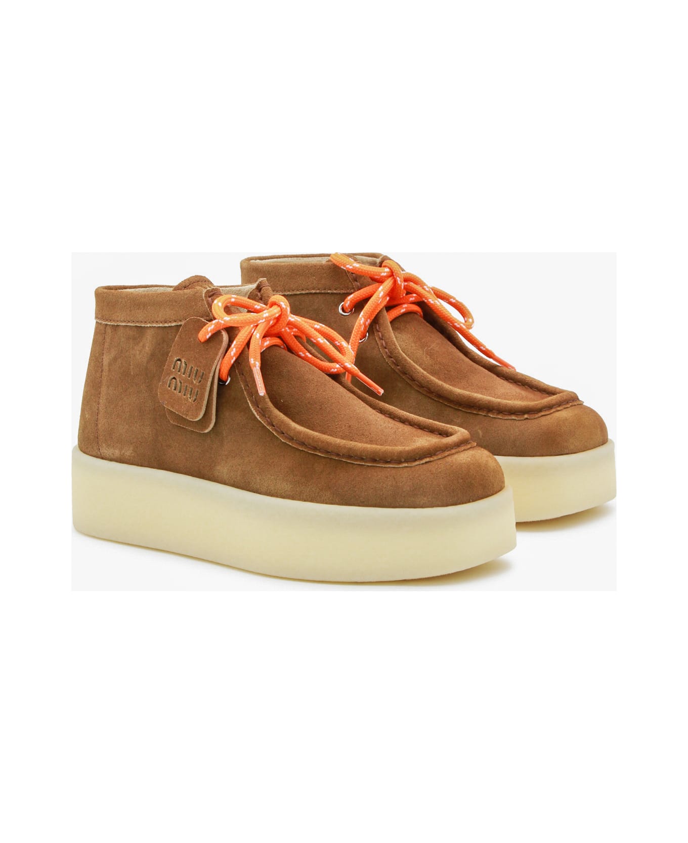 Miu Miu Brown Leather Boots - Cannella