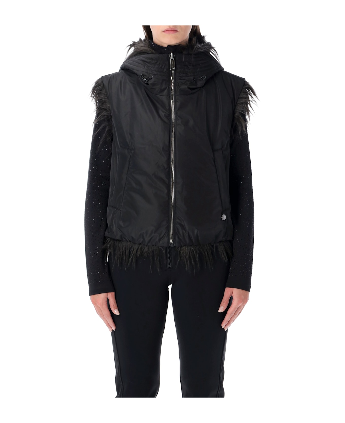 Goldbergh Yara Reversible Faux Fur Bodywarmer - BLACK