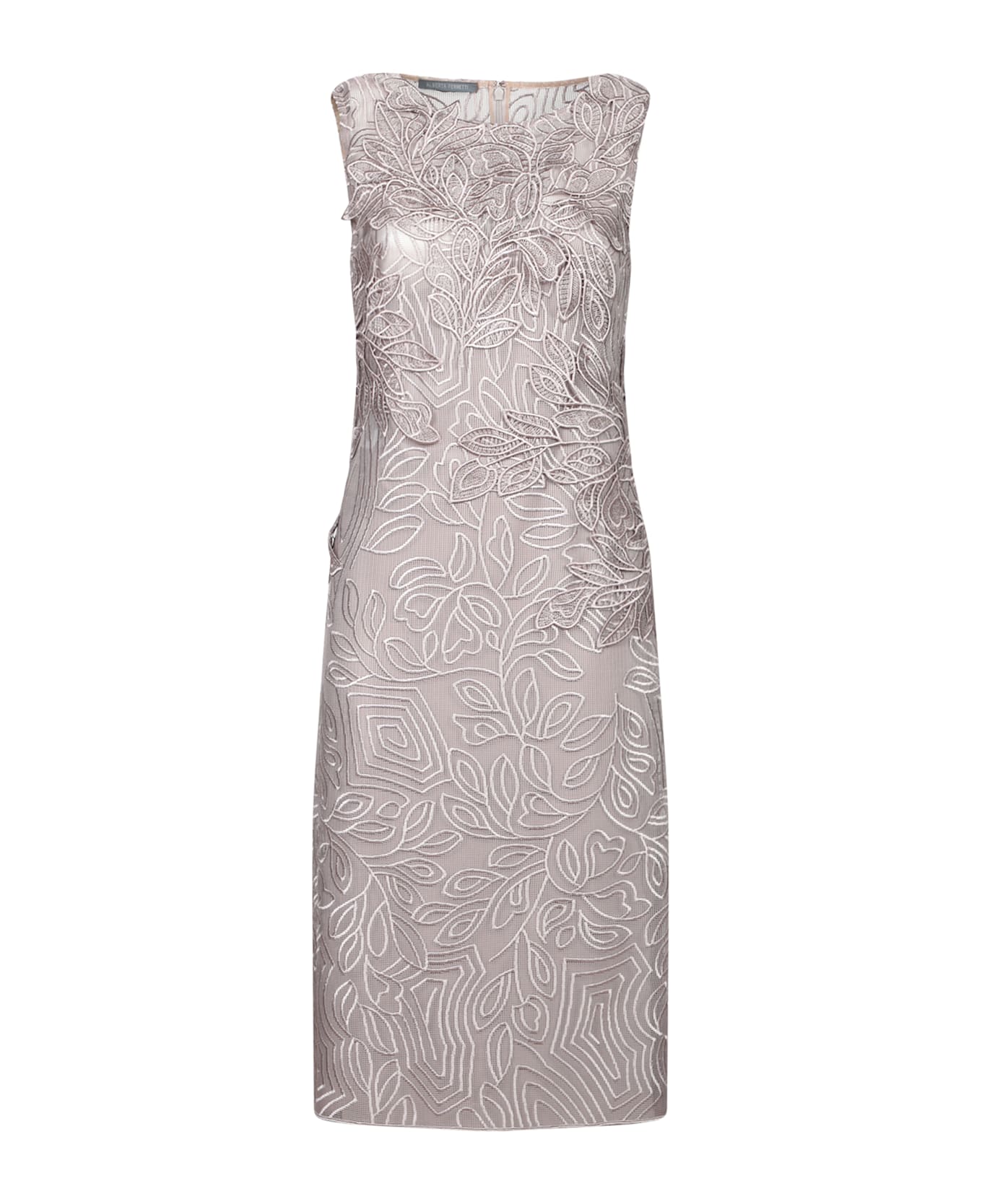 Alberta Ferretti Folie Beige Macramã© Sheath Dress - Beige