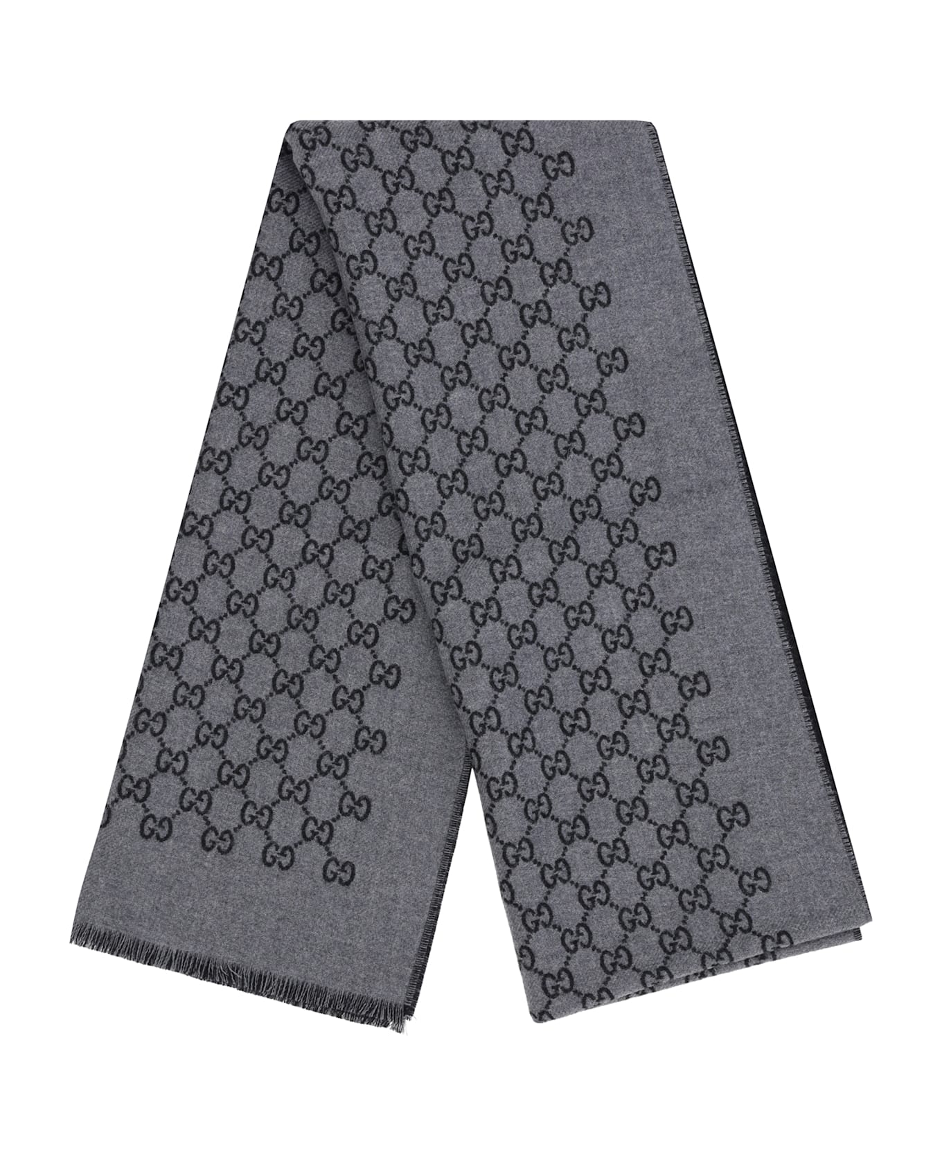 Gucci Gg Scarf - Anthracite Black