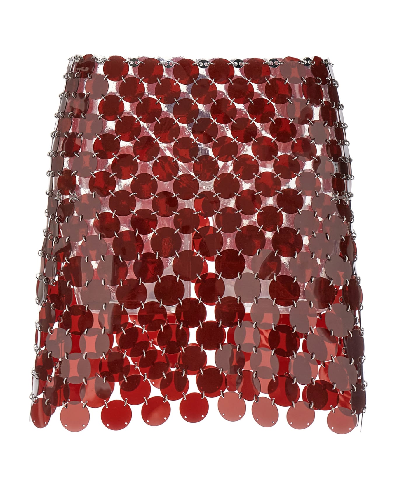 Paco Rabanne Plastic Sequin Skirt - Red