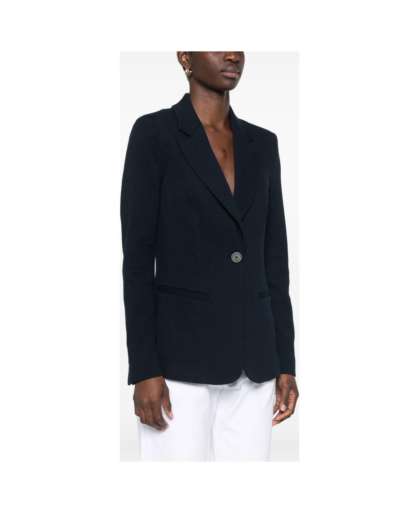 Emporio Armani Single-breasted Blazer Jacket - Black
