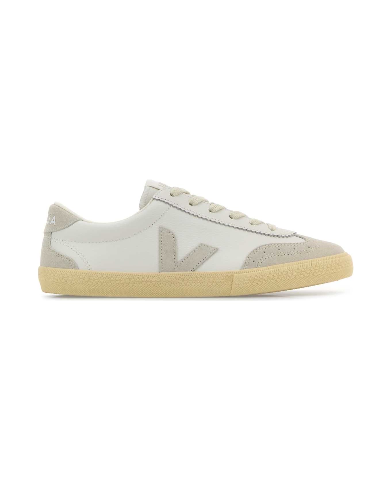Veja White Leather Volley O.t. Sneakers - WHITENATURAL