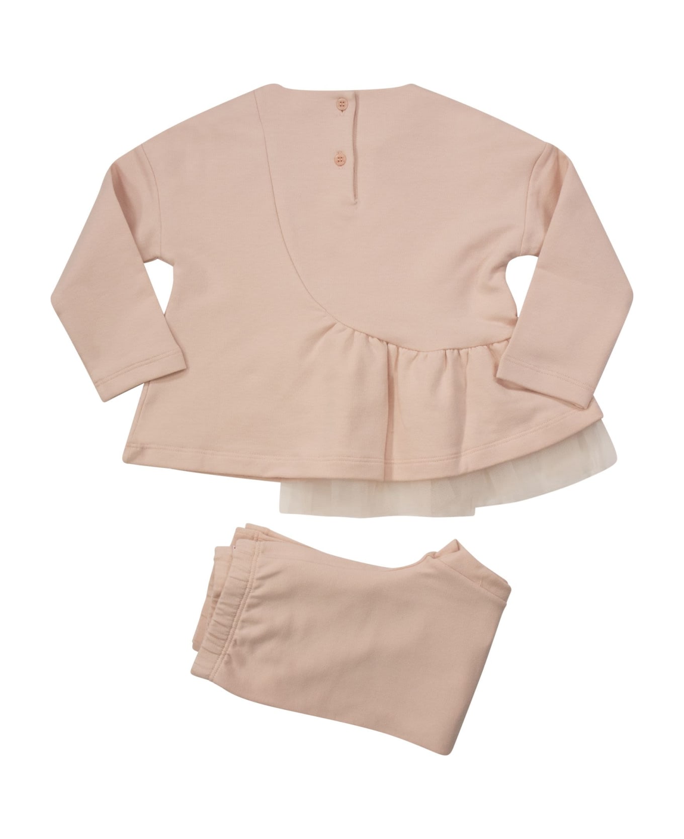 Il Gufo Two-piece Jersey Suit With Tulle - Pink ウェア