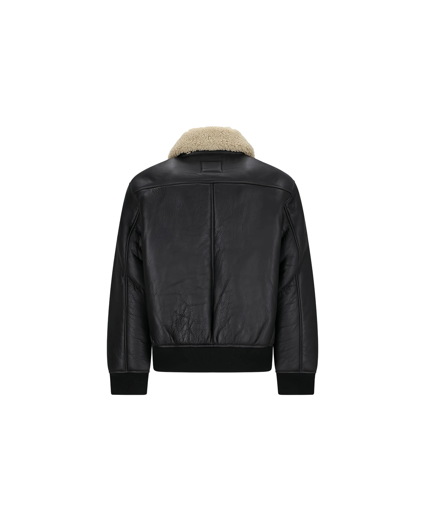 Calvin Klein Leather Outerwear - BLACK