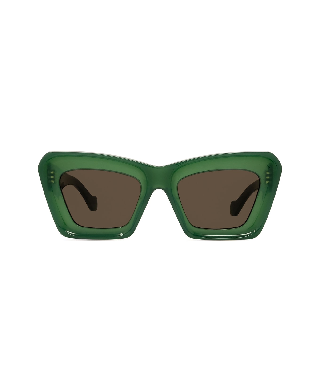 Loewe Lw40145i Anagram 96e Shiny Dark Green Sunglasses - Verde