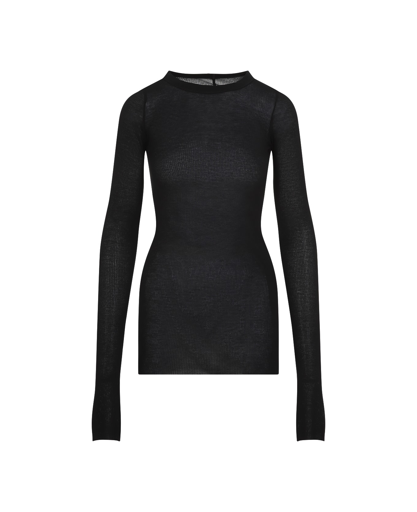 Rick Owens Rib Ls T Top - Black