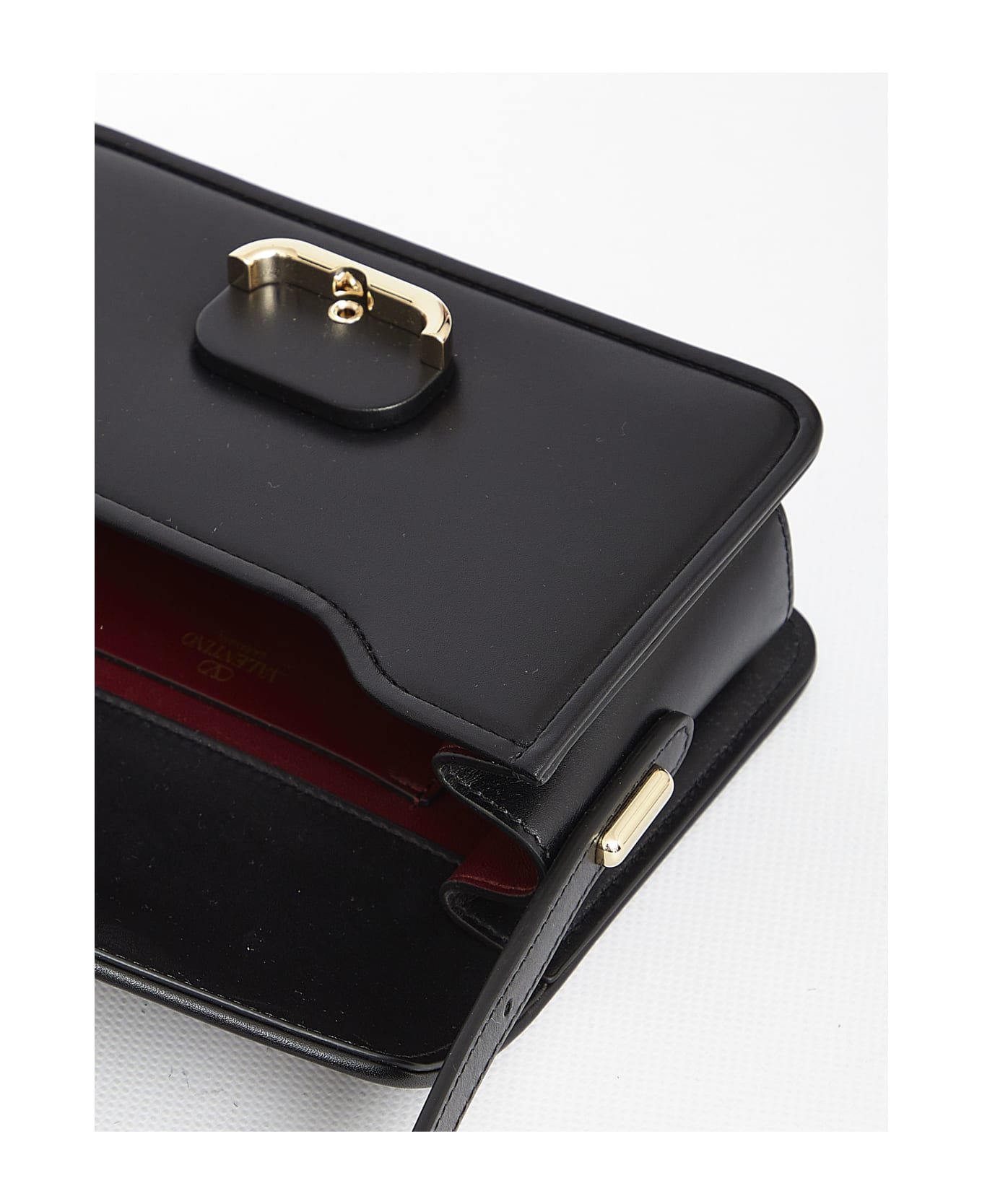 ＊VALENTINO＊Garavani Black Leather Vlogo ショッピングバッグ New Valentino Garavani VLogo Signature Drawstring Mini