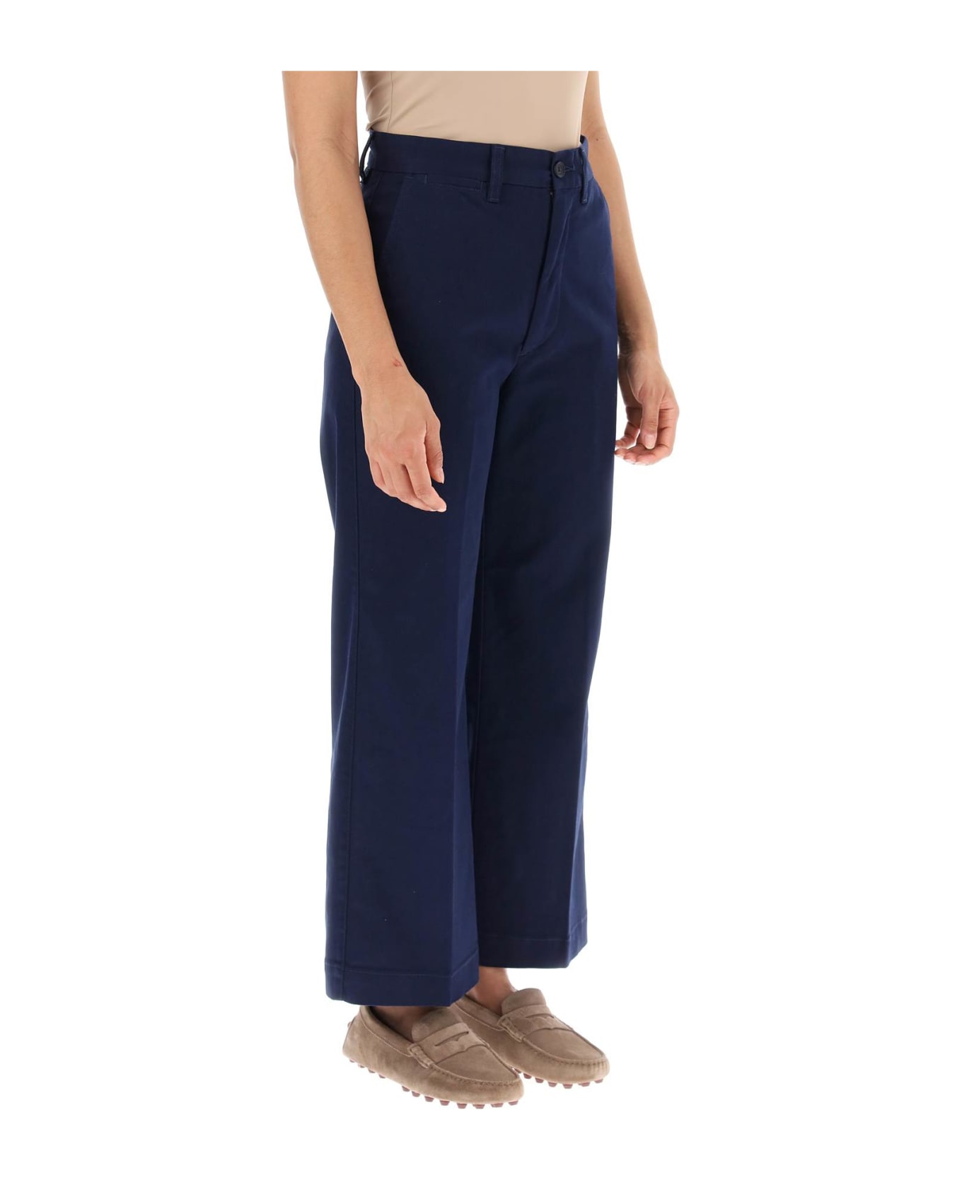 Polo Ralph Lauren Wide Leg Chino Pants - NEWPORT NAVY (Blue)