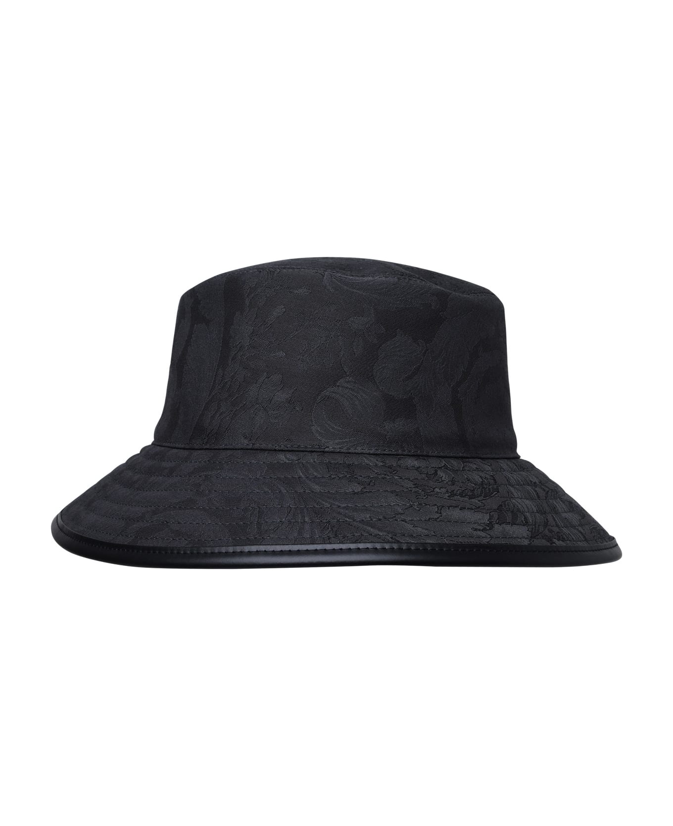 Versace Black Cotton Hat - Grey