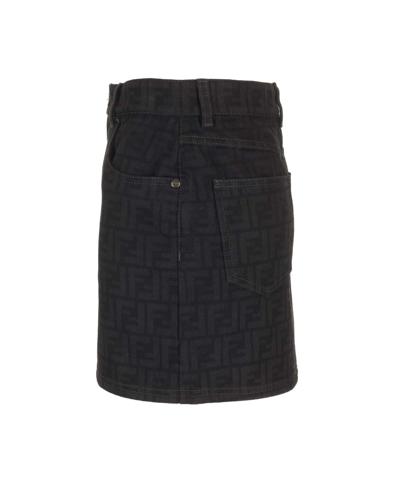 Fendi Chambray Mini Skirt - Black