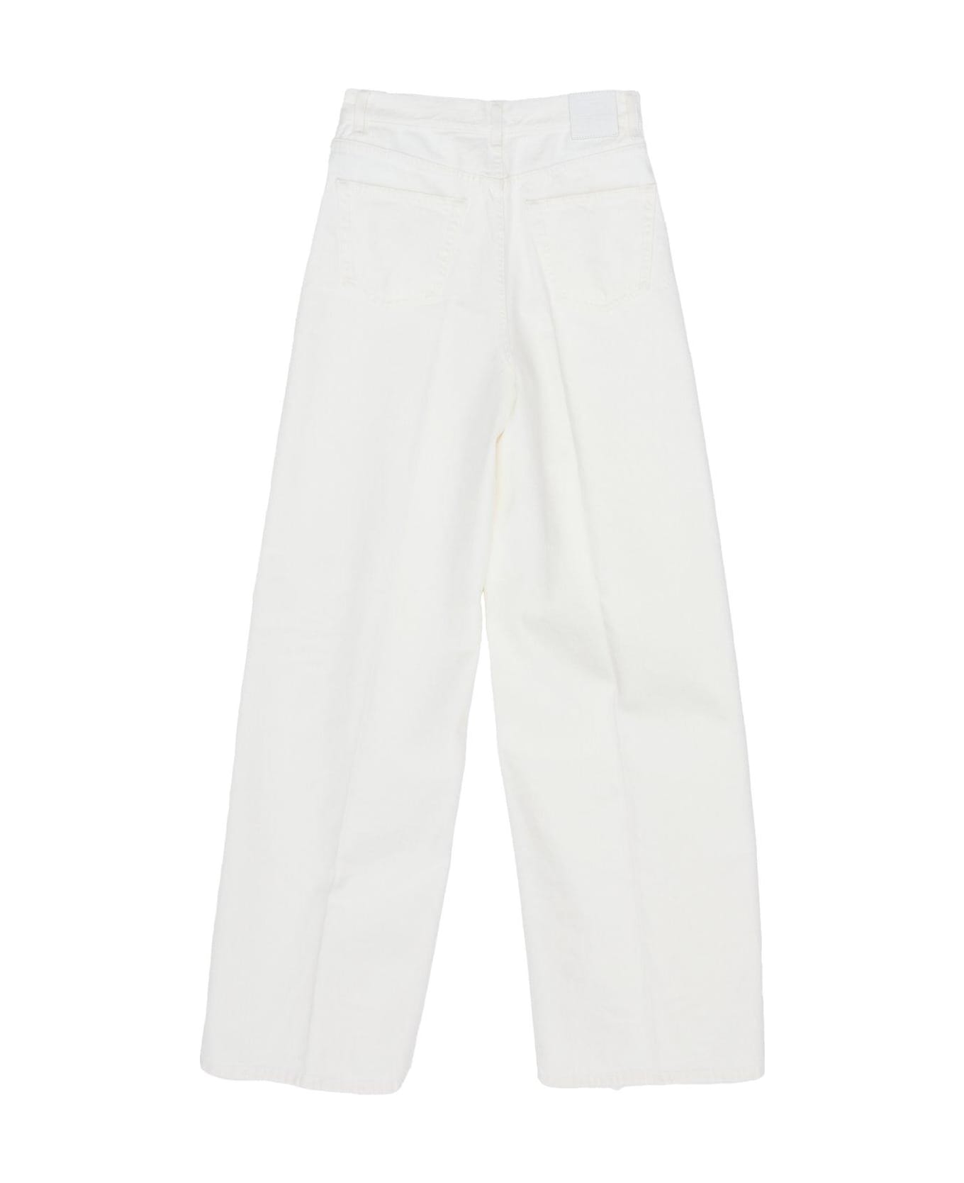 Totême Logo Patch Wide Leg Jeans - White
