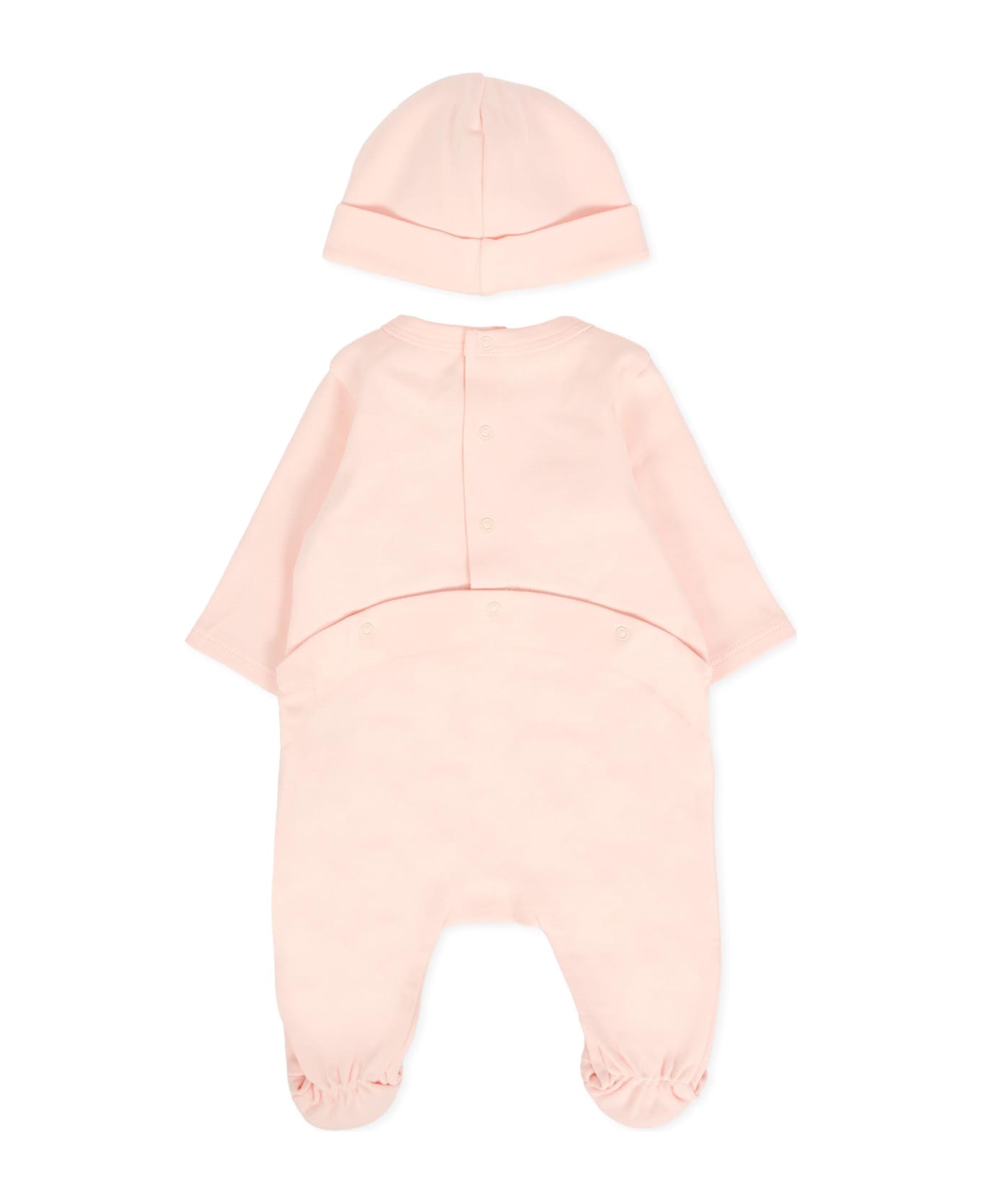 Chloé Pink Babygrow Set For Baby Girl With Flowers - Pink