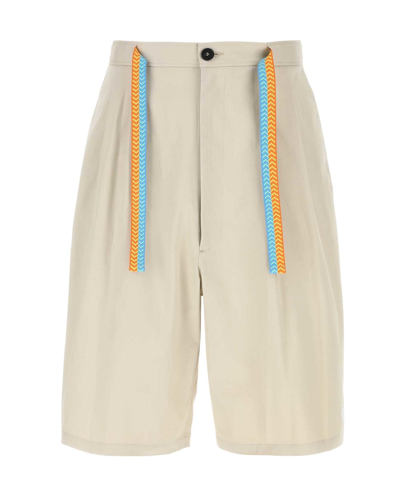 Marcelo Burlon Sand Stretch Cotton Bermuda Shorts - BEIGEWHITE ショートパンツ