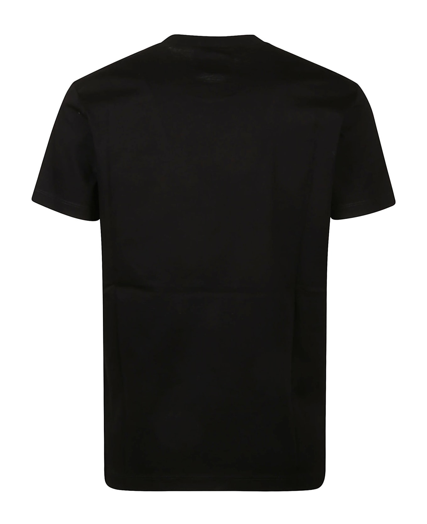 Dsquared2 Crewneck T-shirt With Icon Blur Logo Print - X Black/orange Fluo