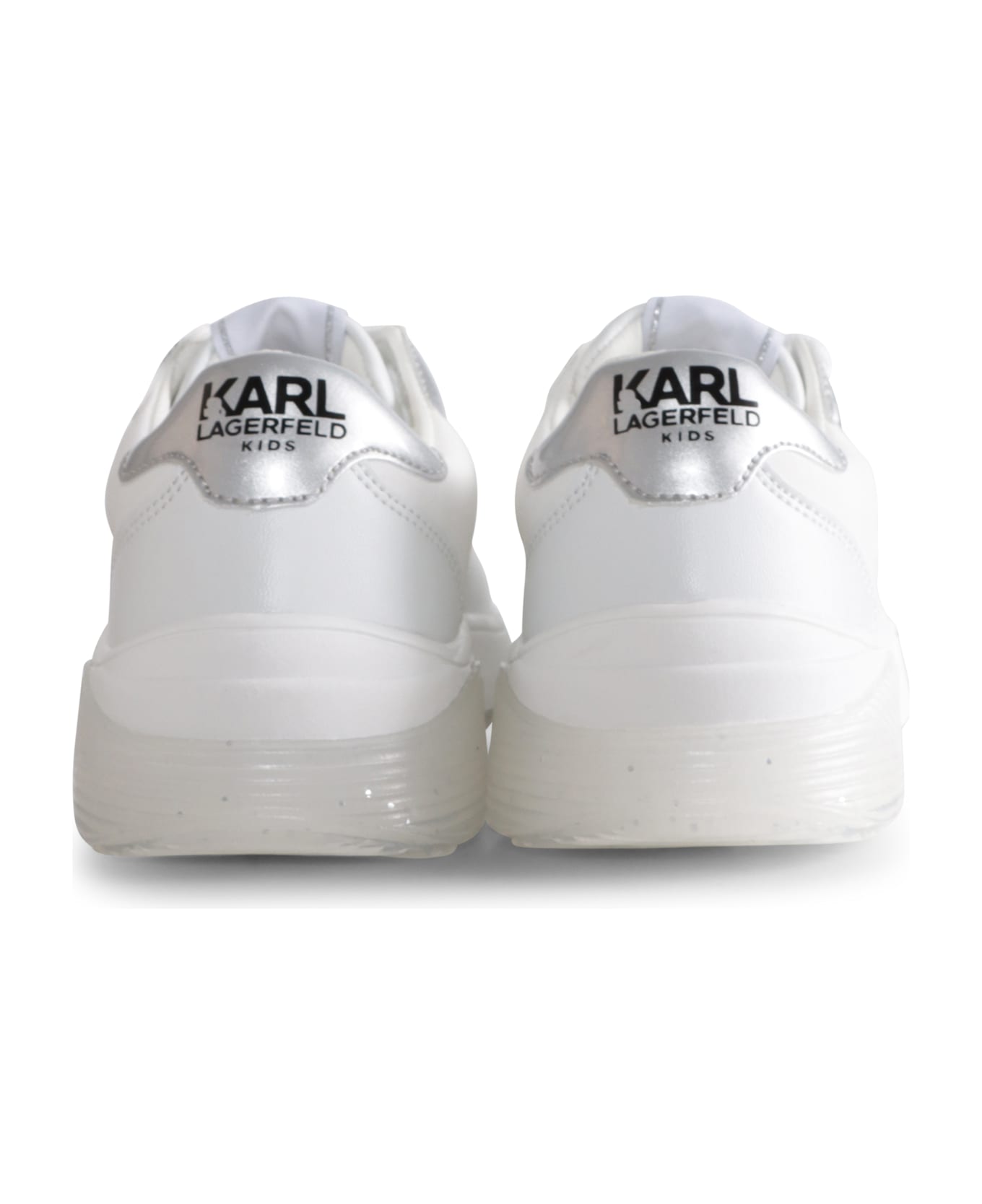 Karl Lagerfeld Kids White Sneakers For Girl With Choupette - White