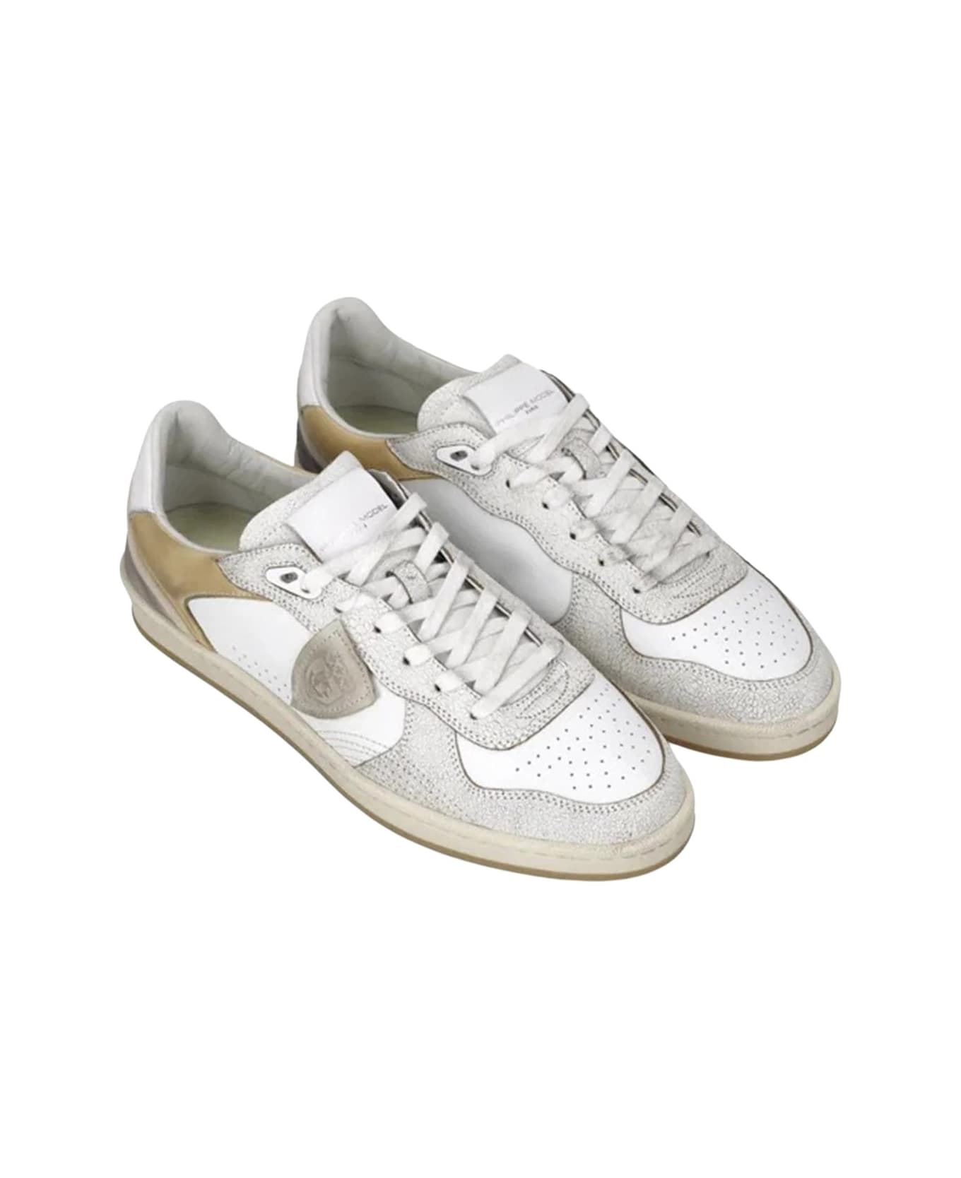 Philippe Model Veau Crackle Blanc Sable - Blanc Sable