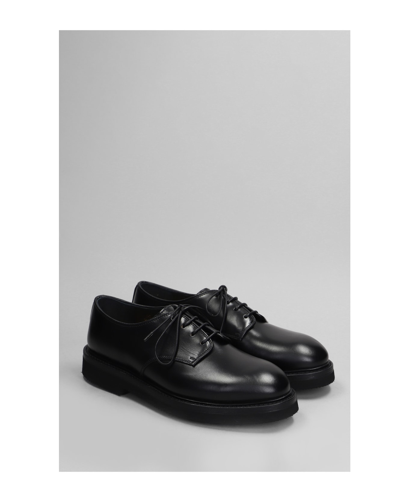 Premiata Lace Up Shoes In Black Leather - black