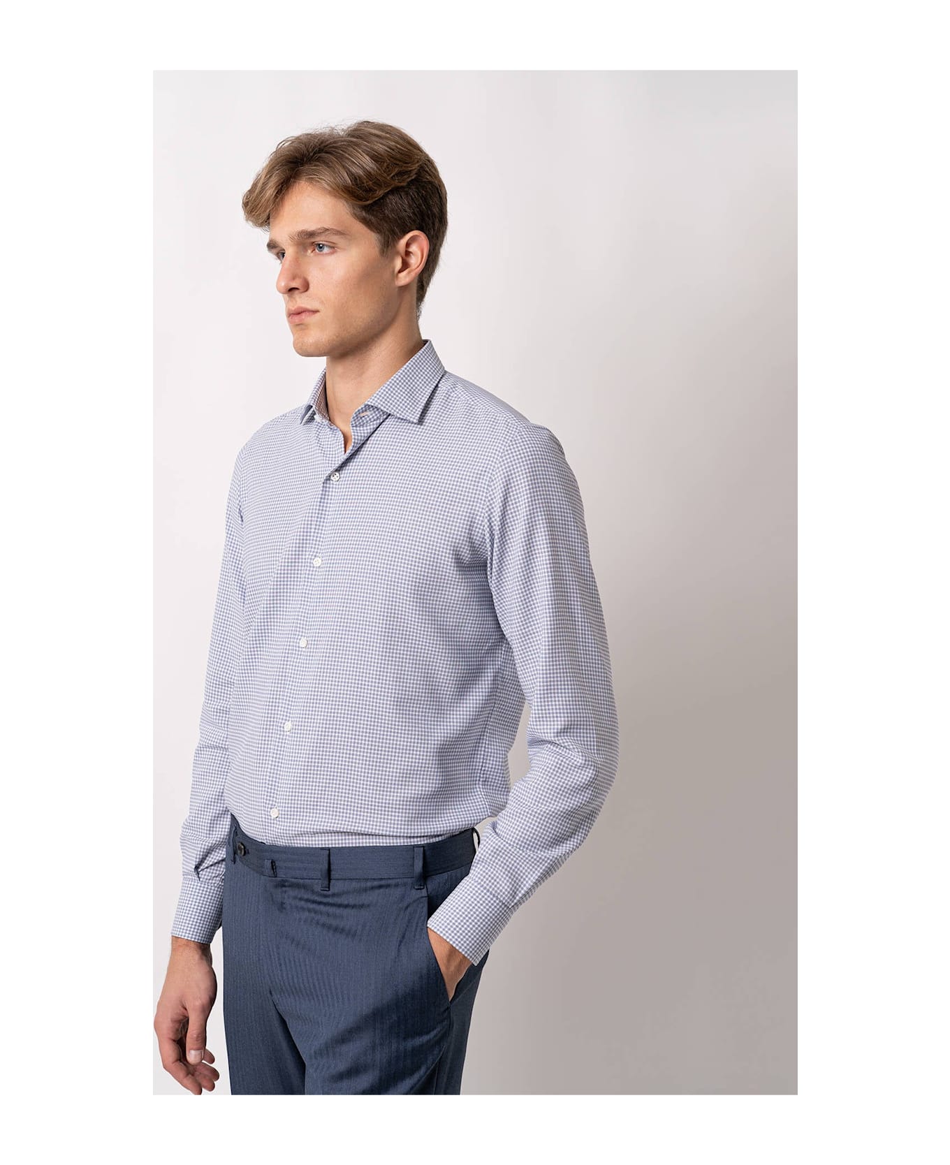 Larusmiani Handmade Shirt Mayfair Shirt - LightBlue