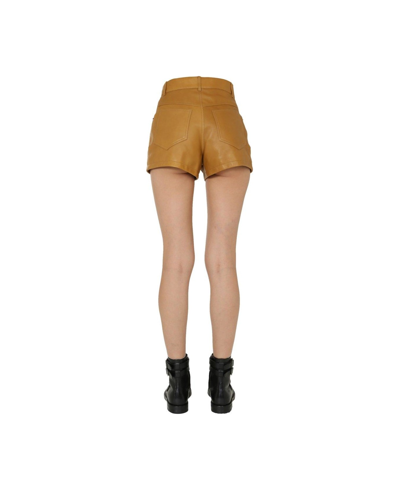Saint Laurent High-waisted Leather Shorts - MULTICOLOUR ショートパンツ