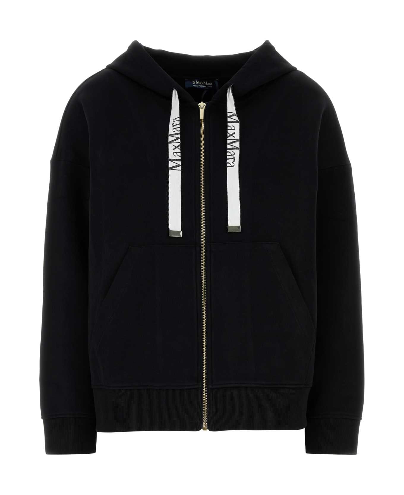 
S Max Mara Black Cotton Blend Jour Sweatshirt - NERO