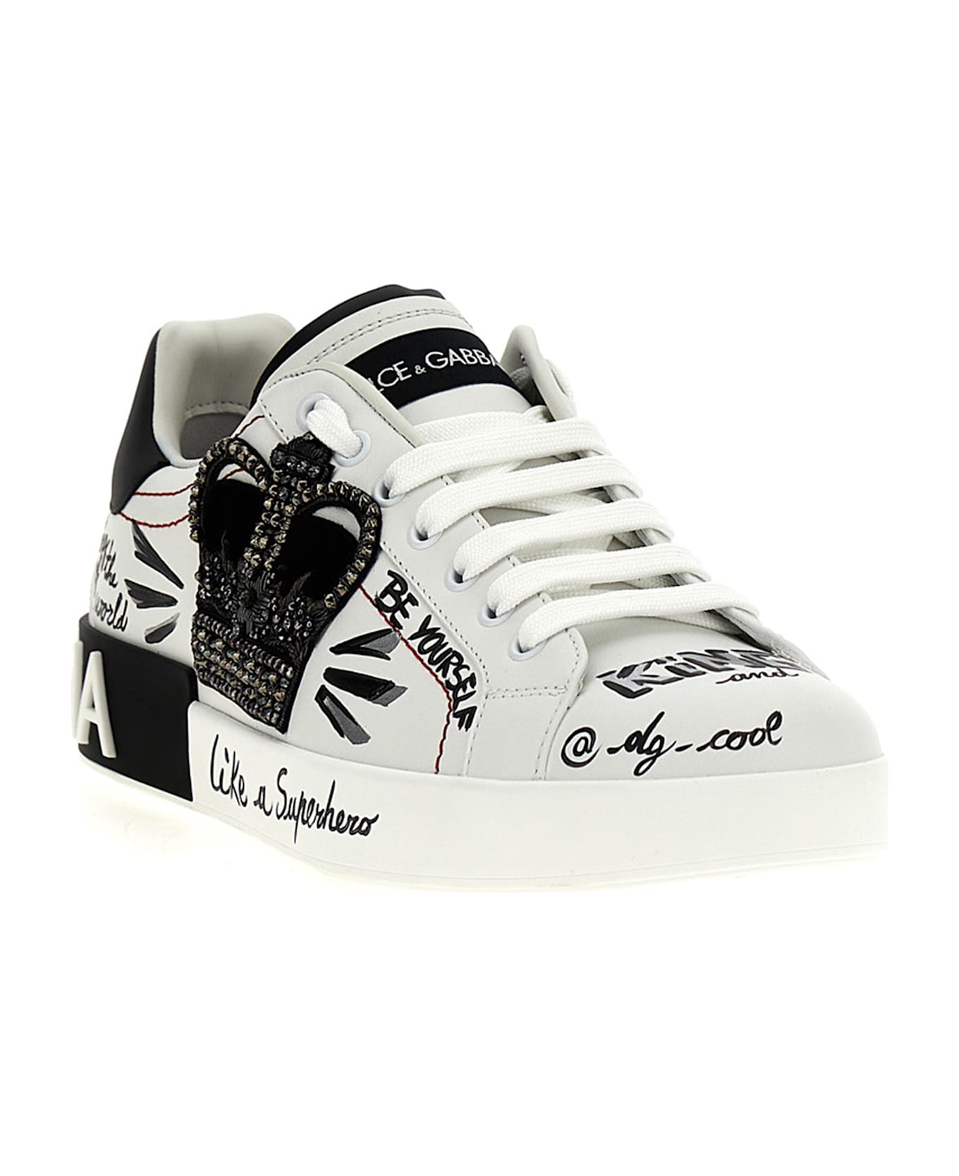 Dolce & Gabbana 'portofino' Sneakers - White/Black