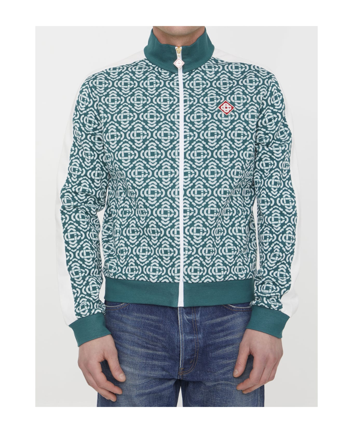 Casablanca Monogram Track Jacket - Green (Deconstructed Monogram) -  MS23-JTP-132-01