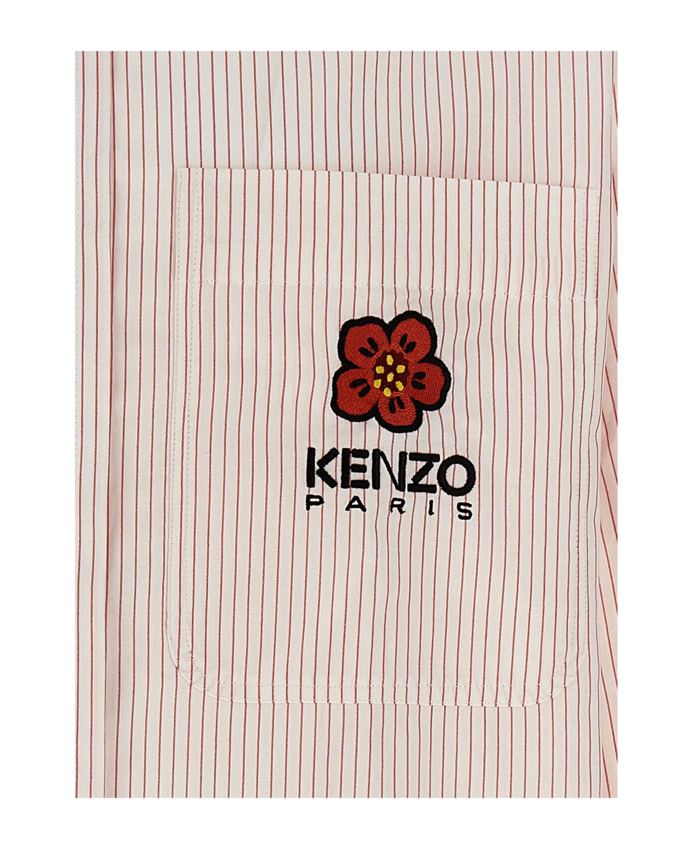 Kenzo 'boke Flowers Crest Stripe' Shirt - Red