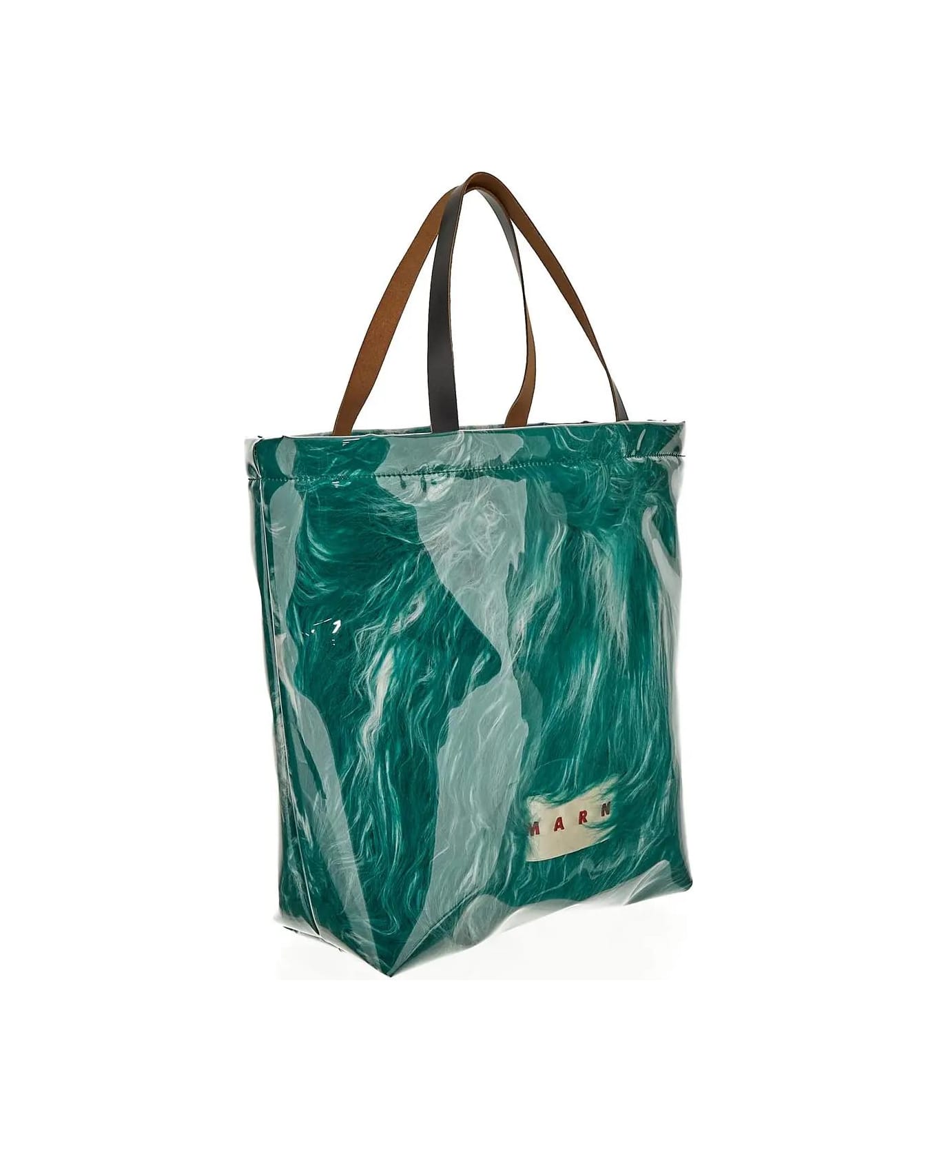 Marni Covered Shearling Tote Bag - Verde