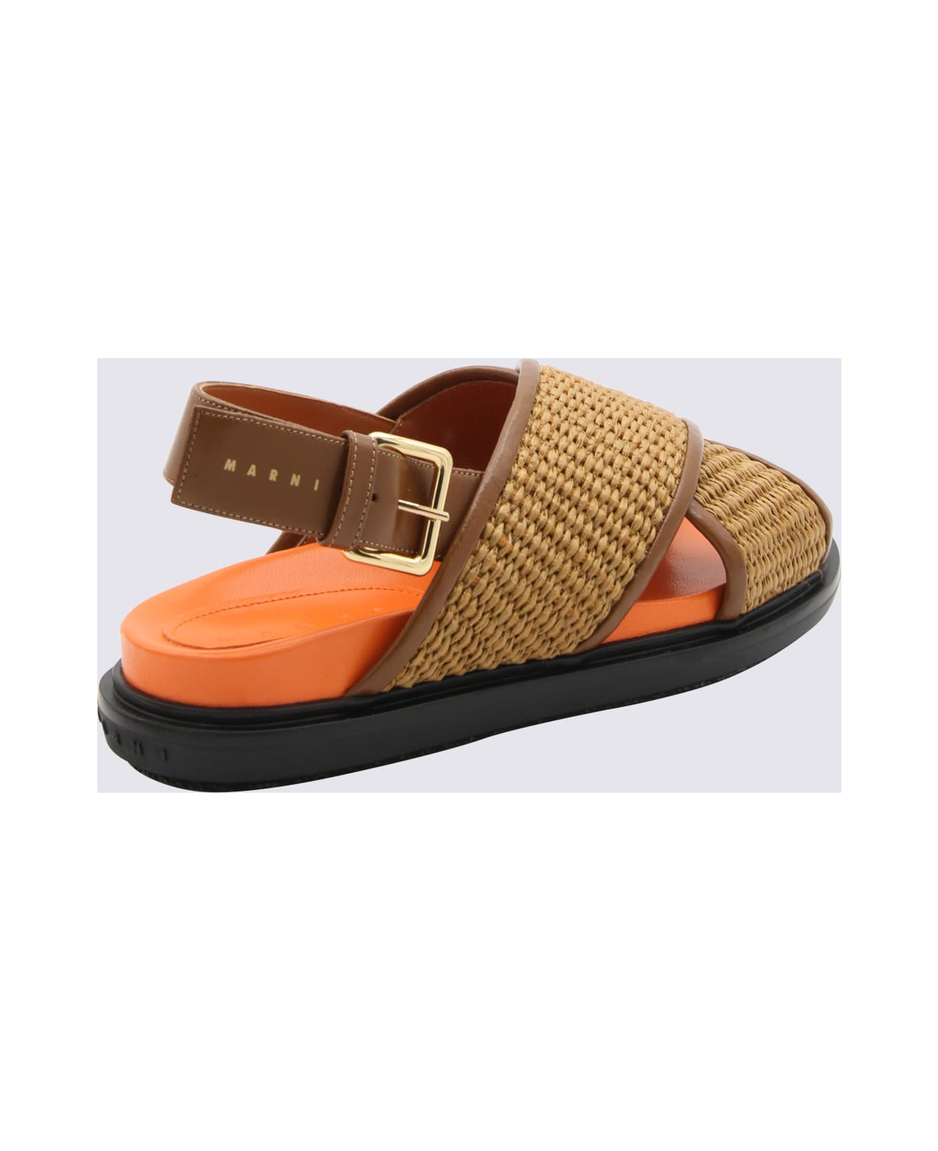 Marni Brown Cotton Fussbeet Sandals