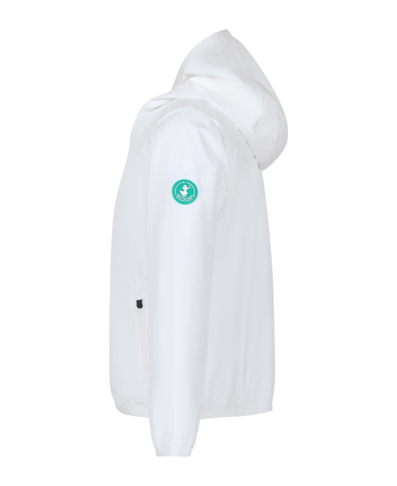 Save the Duck White Windbreaker For Girl With Logo - White