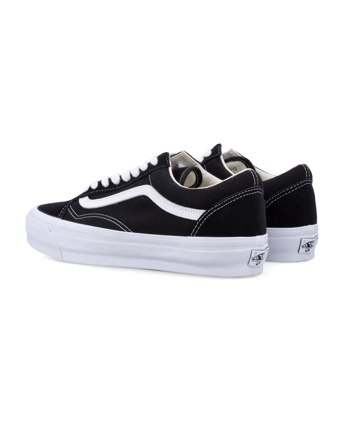 Vans Black Canvas Old Skool Shoes - BLACK WHITE