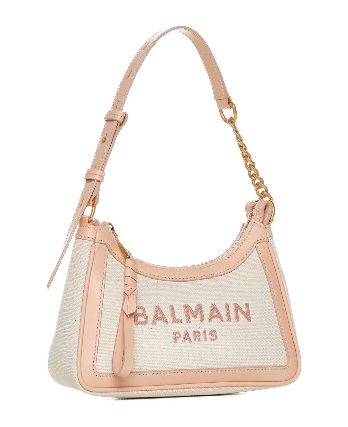 Balmain B-army 26 Bag In Canvas And Leather - Cream