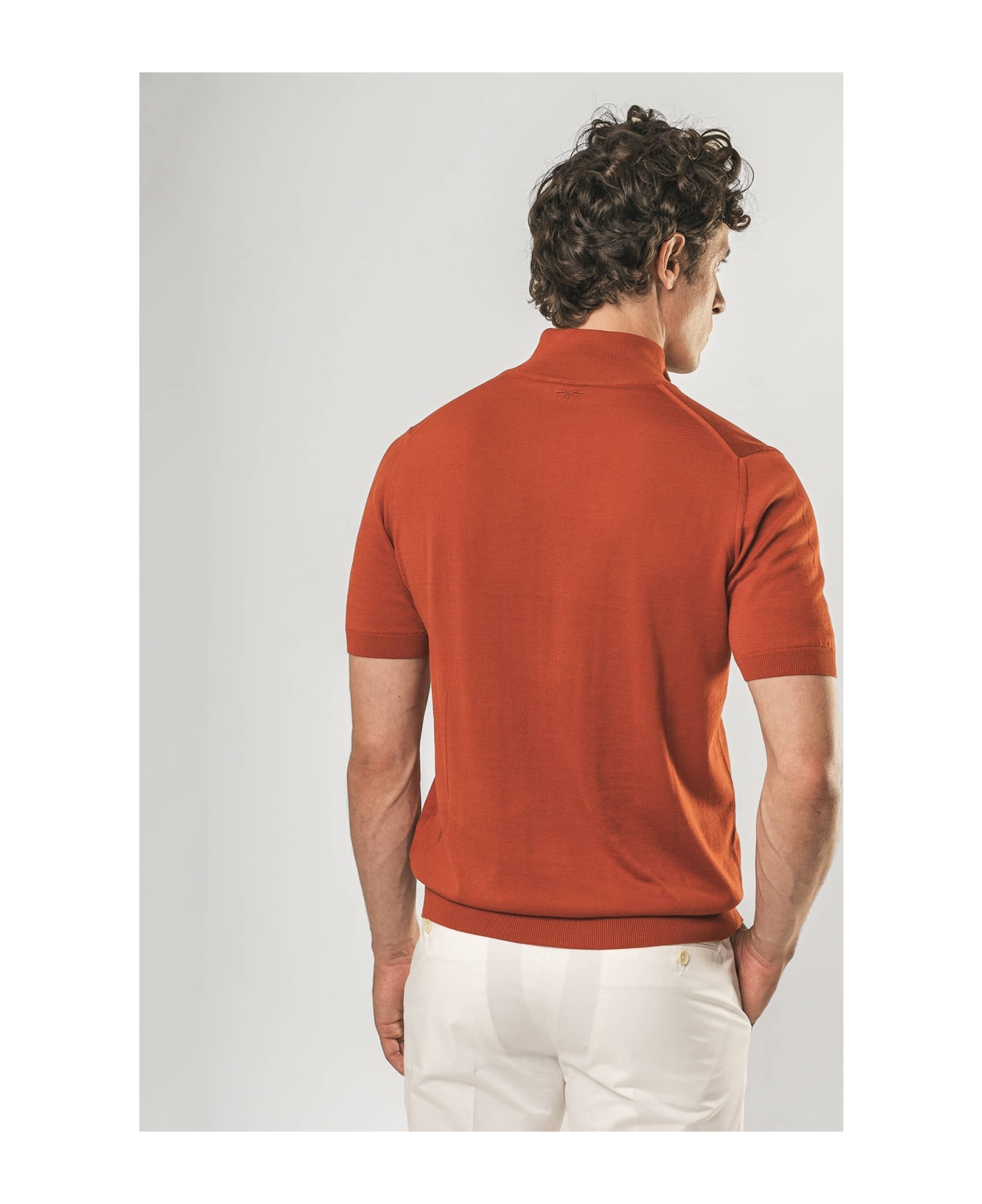 Larusmiani Paul T-shirt With Zip Sweater - FireBrick