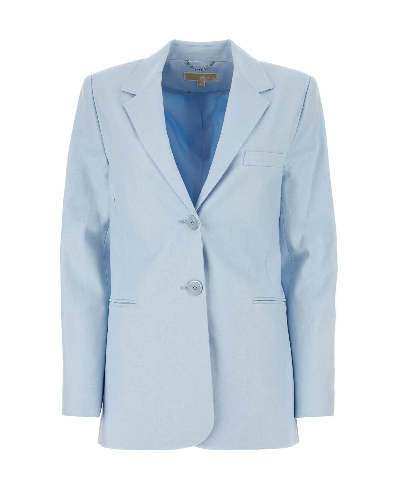 Michael Kors Pastel Light Blue Linen Blend Blazer - PASTELBLUE