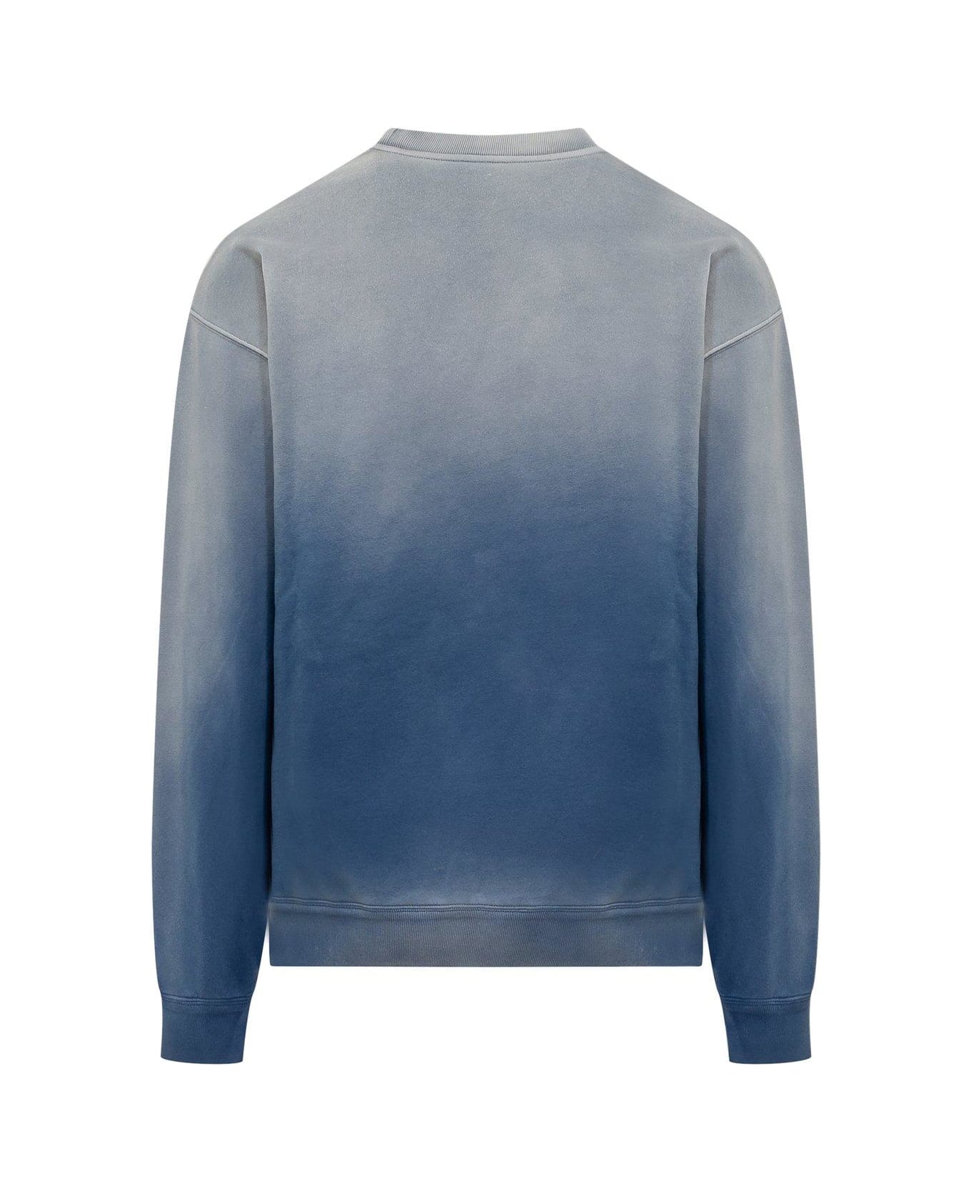 Versace Logo-printed Gradient Crewneck Sweatshirt - Blue フリース