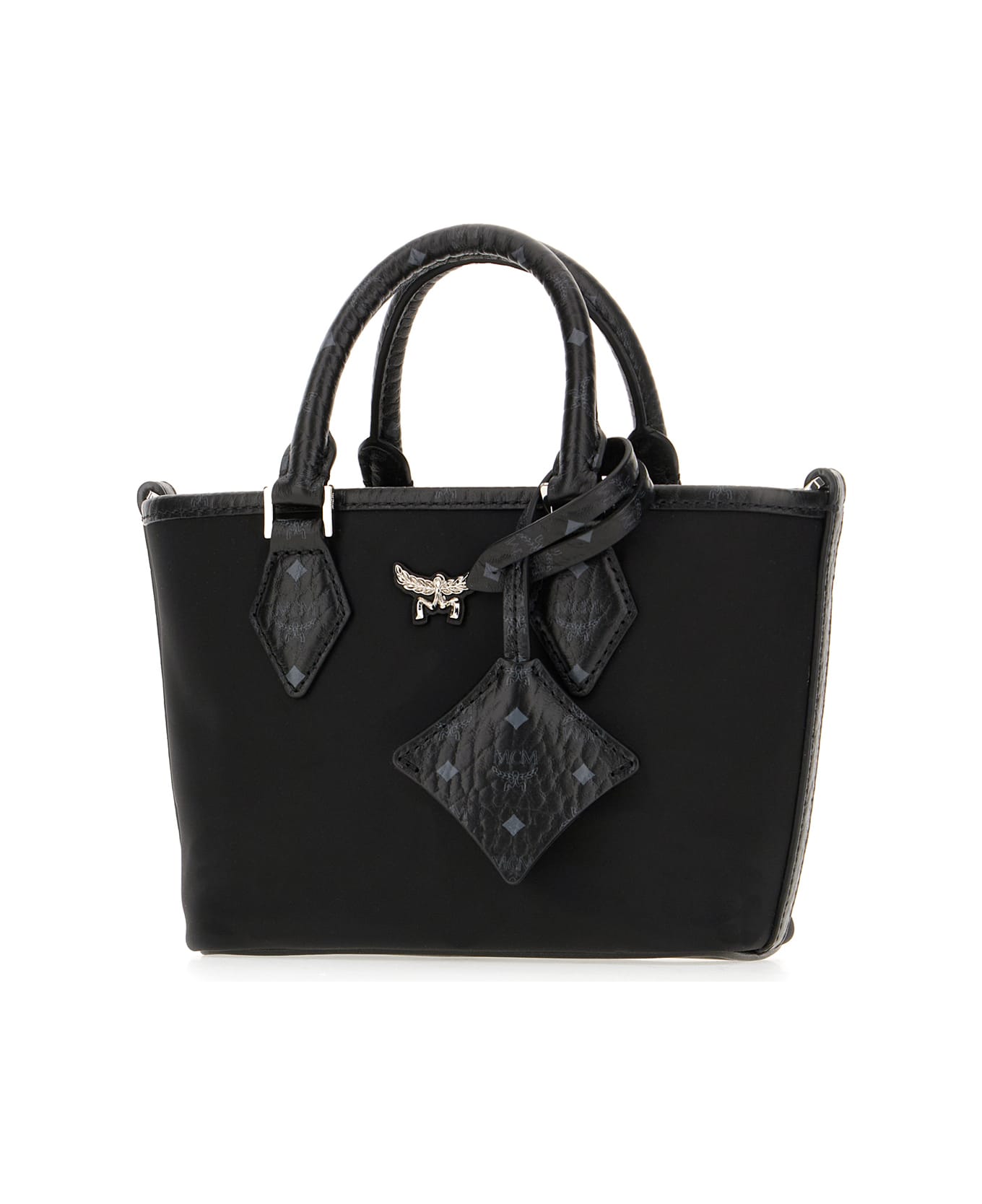 MCM Black Nylon Mini Aren Handbag - BLACK
