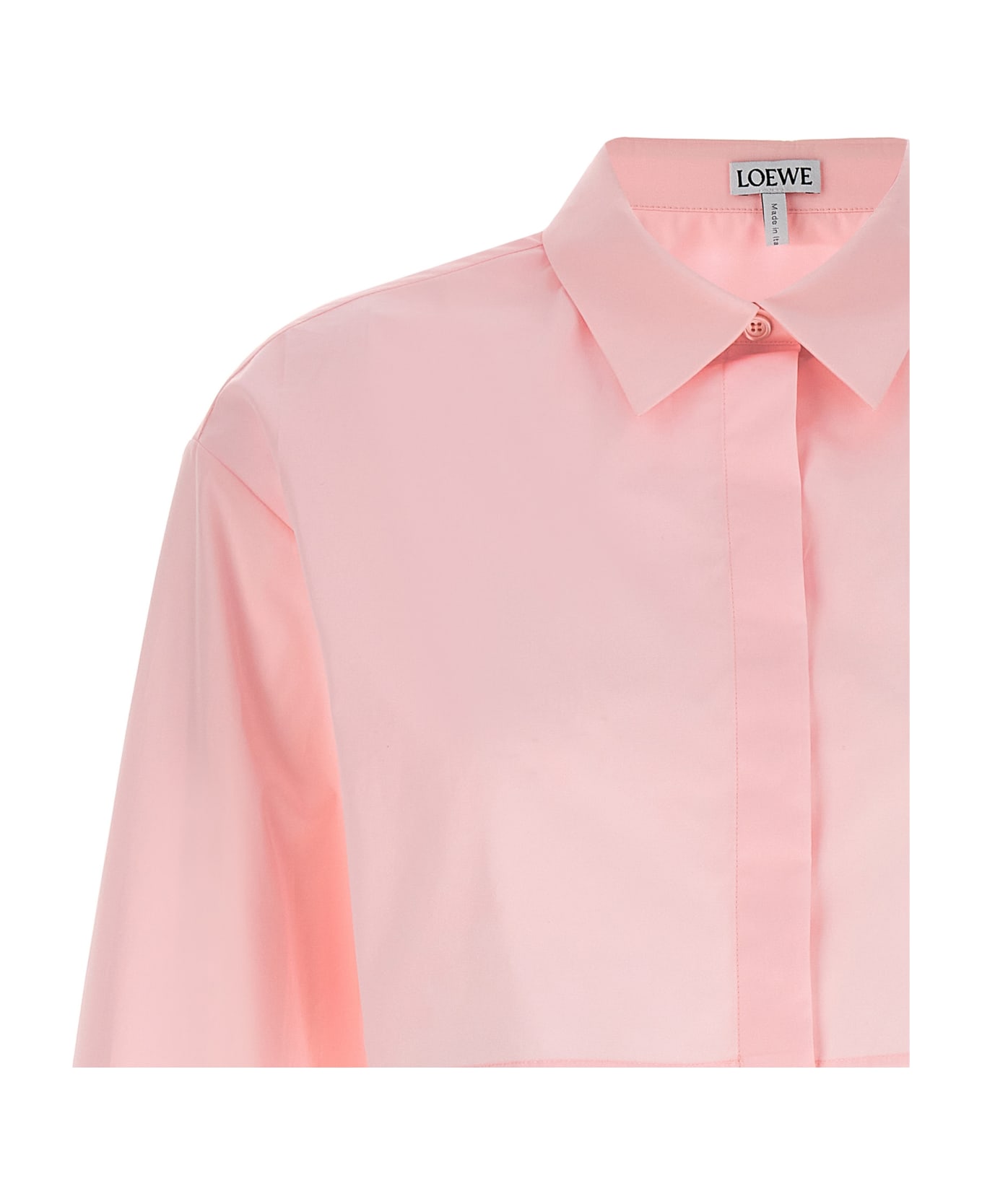Loewe Cropped Cotton Shirt - Pink