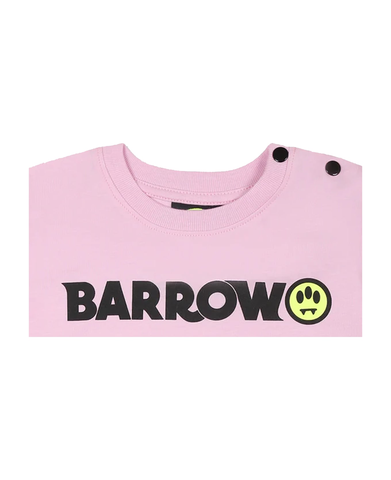 Barrow Pink T-shirt For Baby Girl With Logo - Pink