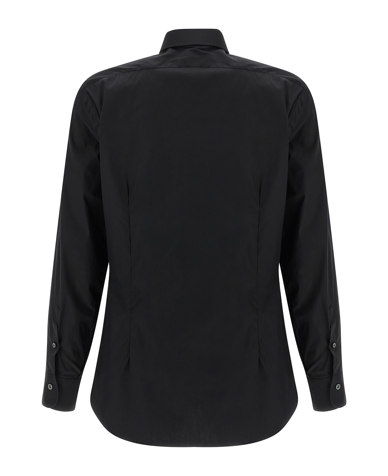 Barba Napoli Stretch Cotton Shirt - Black  
